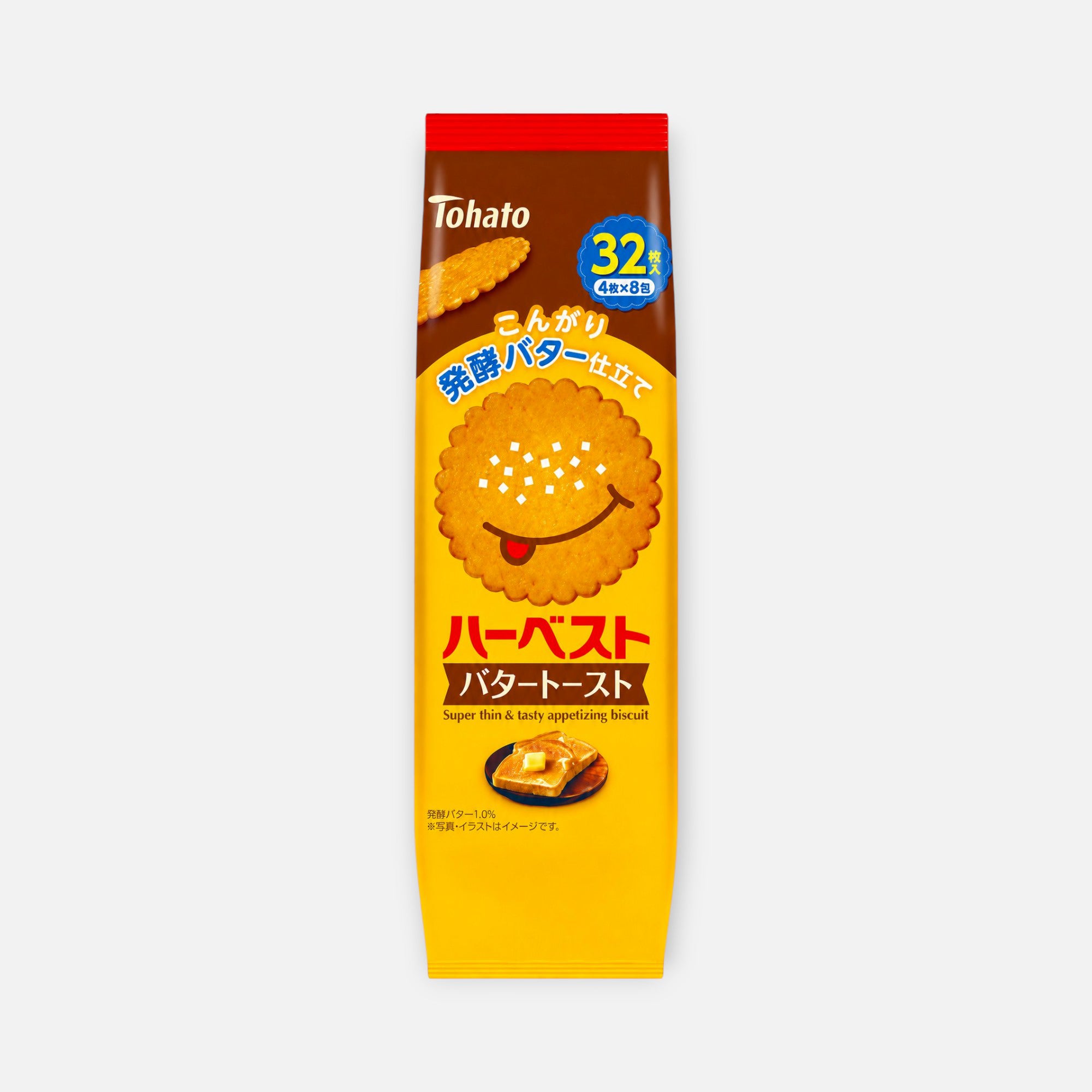Tohato Harvest Butter Toast Biscuits 88g, 32 pieces